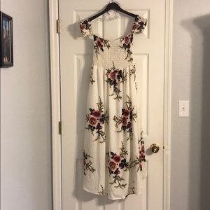 Off the shoulder ivory flower dress